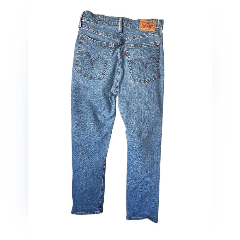 Levi's Wedgie Straight Blue -Jeans Button Fly Classic 5 Pocket Design High Rise - Picture 2 of 12